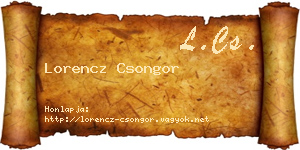 Lorencz Csongor névjegykártya